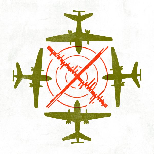 Airplanes attacking target. Art: vdesrochers.com